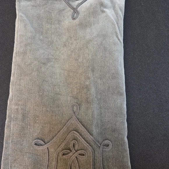 Oscar de la Renta Gray Straight Leg Pants with Embroidery - Picture 10 of 12